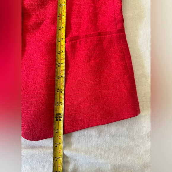 Loft Red Textured Collarless Blazer - Picture 6 of 9